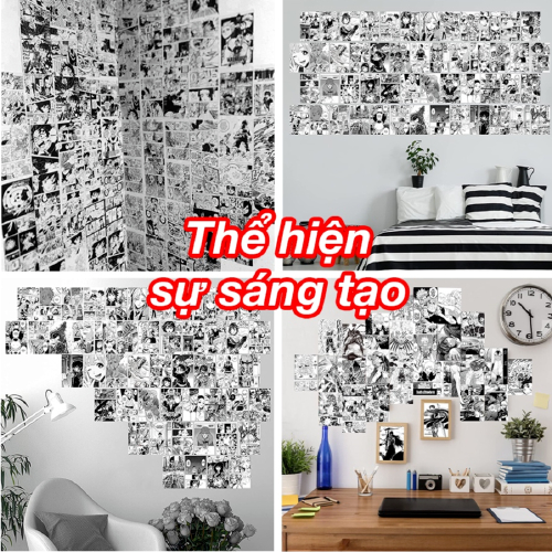 Set 20/50/100 Tờ Mangawall Dán Tường Có Sẵn Keo Anime One Piece Truyện Tranh Decor Phòng AnimeX
