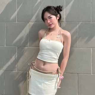 Áo croptop (rời)/ Chân váy phối nơ (rời)- Shi Clothing / Shi Lingerie