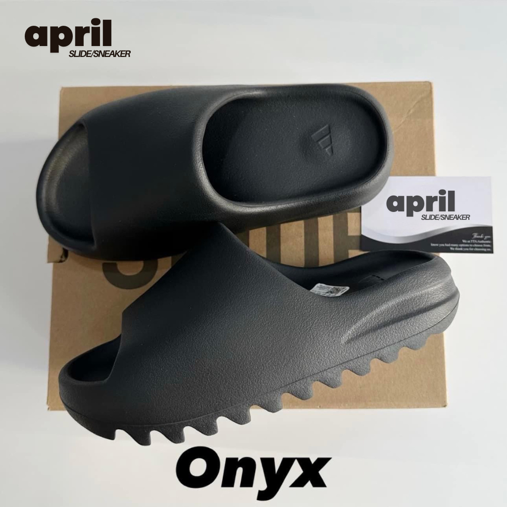 Dép Yeezy Slide Onyx màu đen vân nhám đế cao 5cm bản fullbox cao cấp - dép đúc yz slide nam nữ hot 2024