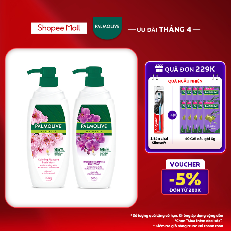 Sữa tắm Palmolive chiết xuất thiên nhiên dưỡng da ẩm mịn từ hoa 500g