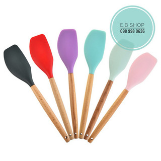 [ DỤNG CỤ LÀM BÁNH ] B237 Spatula silicon cán gỗ