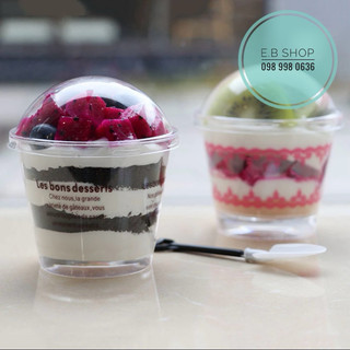 50 CHIẾC CỐC TRÒN NẮP CẦU (CÓ NẮP) LÀM TIRAMUSU MOUSSE CỐC LÀM BÁNH