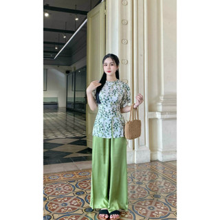 BỘ BÀ BA LỤA GẤM TAY PHỒNG