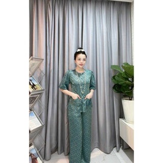 BỘ BÀ BA LỤA GẤM TAY PHỒNG