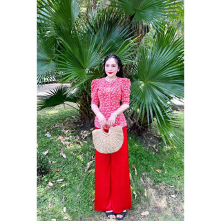 BỘ BÀ BA LỤA GẤM TAY PHỒNG