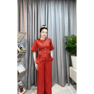 BỘ BÀ BA LỤA GẤM TAY PHỒNG