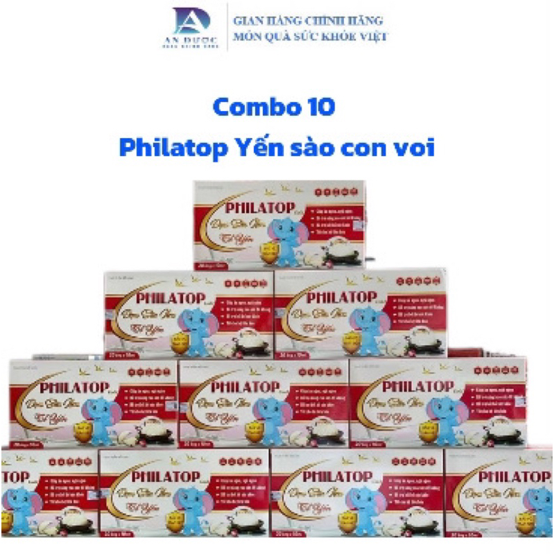 [ Combo 10 hộp ] Philatop Yến sào con voi