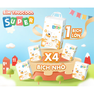 (1b-Tặng 1b giấy ướt) Bỉm YINGCOOL SUPER Size S104/MD92/MQ88/L80/XL76/XXL72/XXXL72