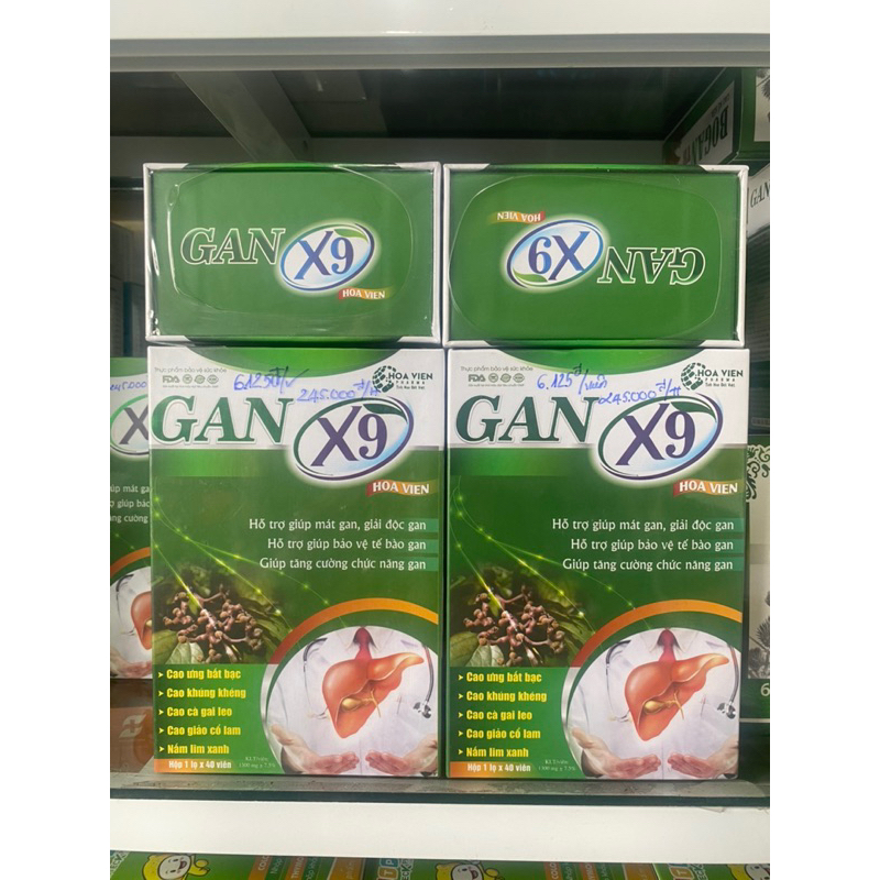 GAN X9 Hoa Viên, Giúp mát gan, giải độc gan, bảo vệ tế bào gan, tăng cường chức năng gan ( Lọ 40viên