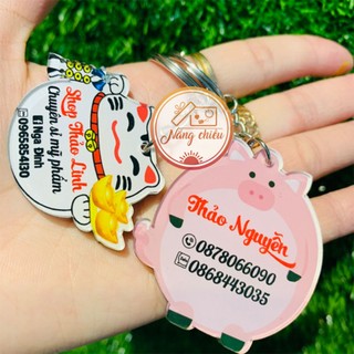 Móc khóa Mica xinh - Móc khóa bảng hiệu shop - Sale siêu khủng