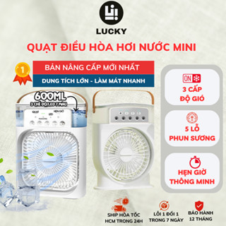  Quạt Điều Hòa Hơi Nước Mini HOKU Máy Lạnh Mini 3 Chế Độ Tích Hợp Led Để Bàn Tiện Dụng QDH02 