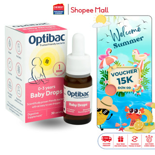 Men vi sinh Optibac Probiotics Baby Drops 10ml dạng nhỏ giọt cho bé 0-3 tuổi, bảo vệ đường ruột, tăng đề kháng