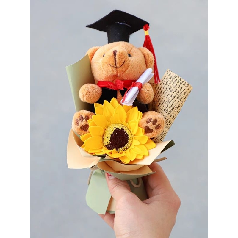 [HCM] Bó hoa gấu bông, bó hoa hướng dương 1 bông