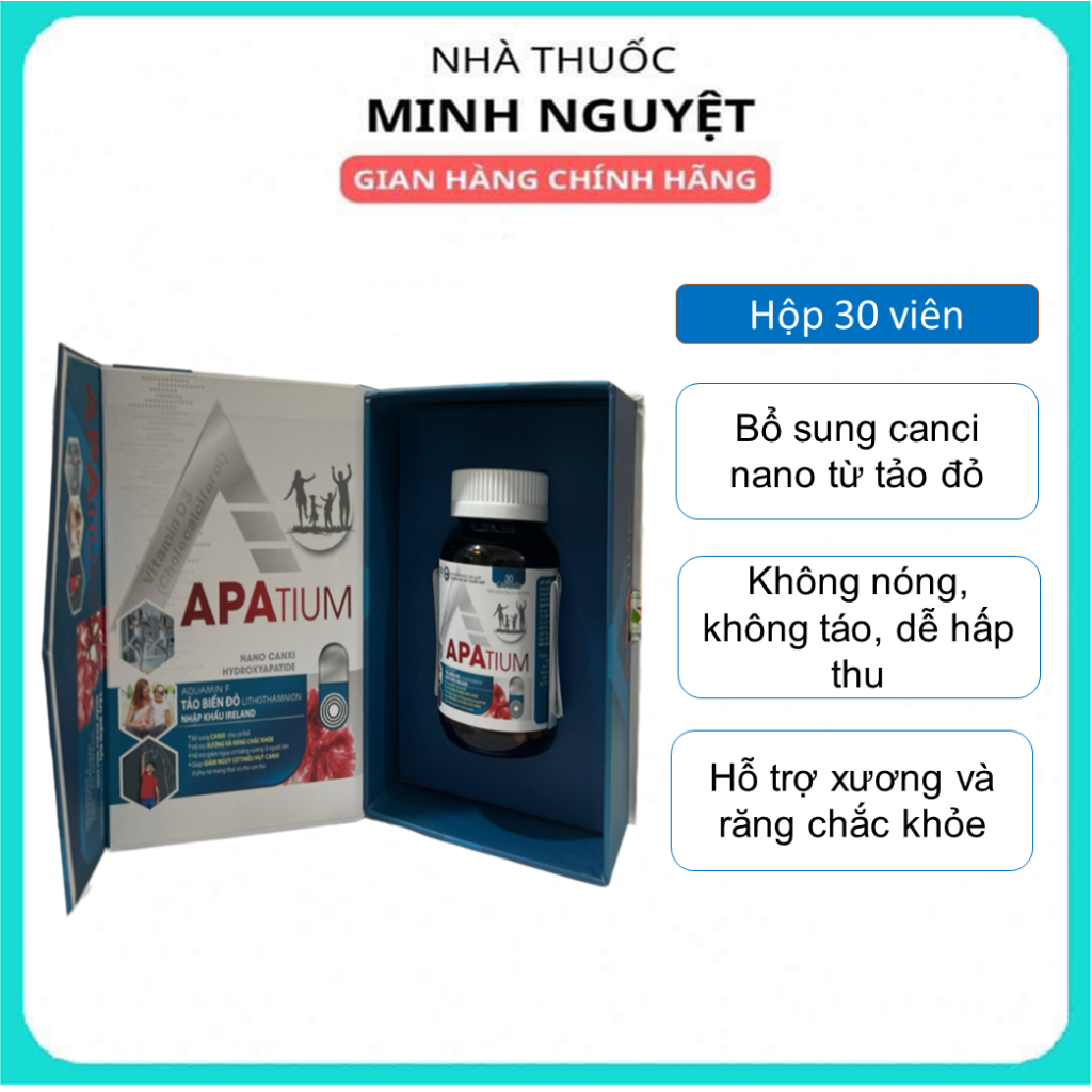 Viên Uống Bổ Sung Canxi Vitamin D3 Calci Nano APATIUM  Aquamin F Hỗ Trợ Phát Triển Chiều Cao Giúp Xương Chắc Khỏe