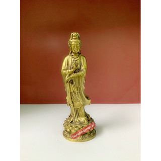 Tượng đồng phật bà quan âm đứng cao 11 cm