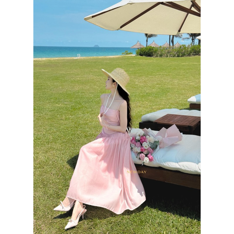 Đầm 2 dây phối xếp ly Muse_New Day