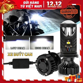 Bóng pha led bi cầu cao cấp bảo hành 12 tháng / đèn pha h4 cắt sáng chống chói
