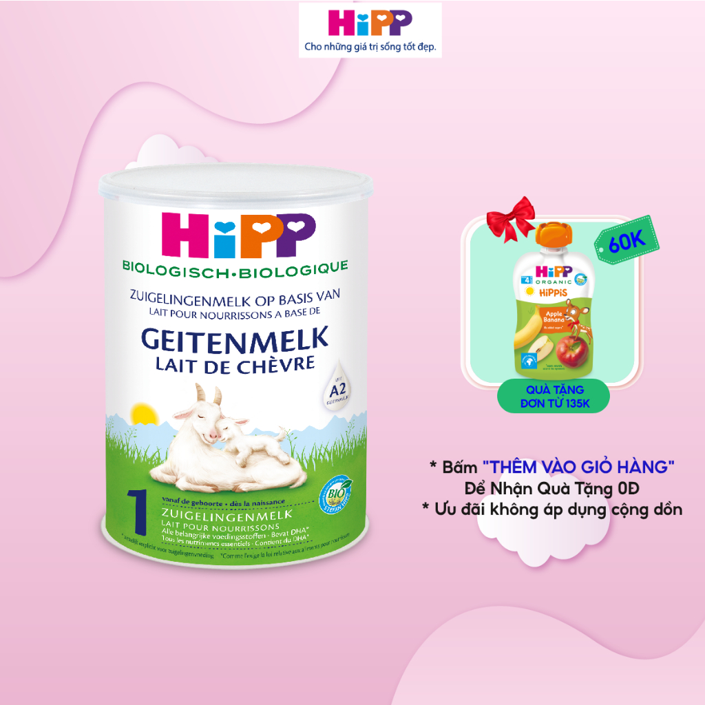 [HSD T11.24] Sữa dê HiPP 1 Organic 400g - Giúp bé phát triển chiều cao, trí não, tăng cường hấp thu