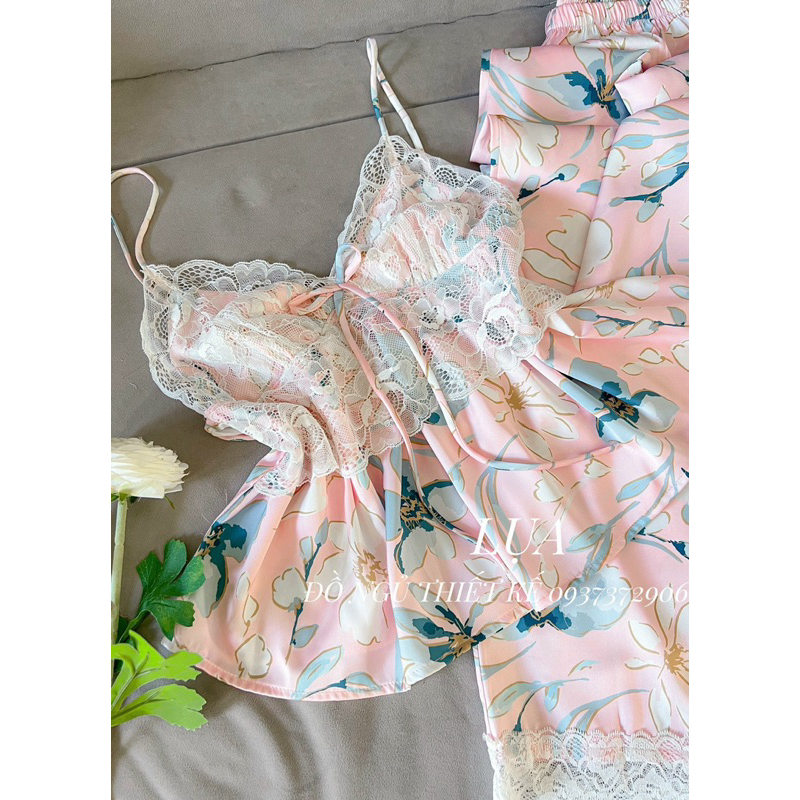 SET LỤA 2 DÂY QUẦN DÀI PEPLUM THIẾT KẾ - NOIYLUA