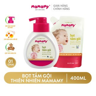 Combo 1 chai bọt tắm gội thiên nhiên Mamamy 400ml và 1 túi bổ sung 400ml