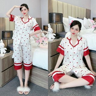 Đồ bộ lửng nữ ANH MỸ pijama mặc nhà , đồ ngủ nữ lụa xước cao cấp bigsize SP0300