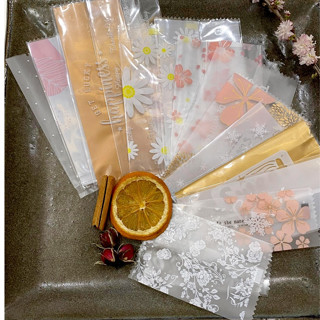 Set 100 túi bóng hàn nhiệt đựng trà hoa kích thước đa dạng nhiều họa tiết đẹp túi đựng bánh kẹo trà hoa ngày tết