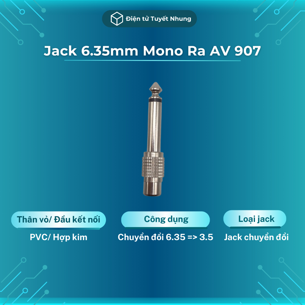 Jack 6 Ly Ra AV 907 (Jack 6 Ly Ra Hoa Sen) - Đầu Chuyển Đổi Giắc Cắm Âm Thanh BH Lỗi 1-1