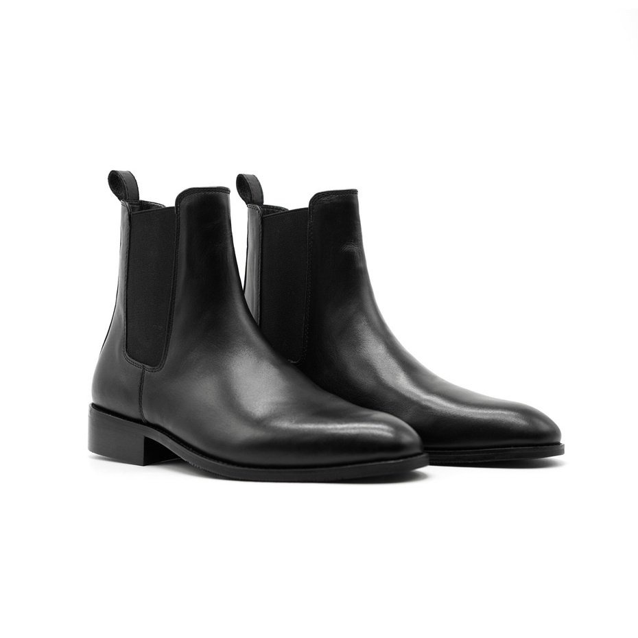 Giày Chunky Chelsea Boot Tăng Chiều Cao 4cm, Chelsea Boot Nam Da Nguyên Tấm, Cao Cấp Trẻ Trung Sang 