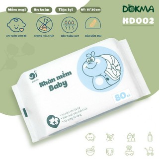 Khăn vải khô đa năng dạng rút tiện dụng gói 80 tờ