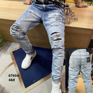 Quần Jean Nam Chất Co Giãn, Không Bai Màu, Dáng Ôm Body, Hit Hót (ảnh kèm video) Thời Trang Phong Cách Tp_shop_87 ms8524