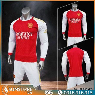 Arsenal Đỏ JP 2024 - Áo Bóng Đá Tay Dài Thun Lạnh Cao Cấp