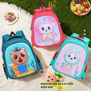 Balo đi học cho bé đi học mẫu giáo mầm non siêu nhẹ, Cặp sách cho bé trai bé gái chống thấm nước