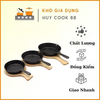 Chảo Gang Tay Cầm Chống Dính Làm Các Món Bò Né, Bò Bít Tết, Bánh Xèo Huycook88 Nấu Trực Tiếp Trên Lửa Và Bếp Từ