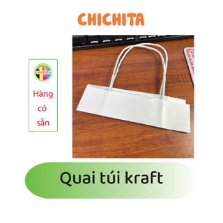 10 bộ Quai túi giấy KRAFT  CHICHITA màu trắng16x4x11cm. Có sẵn