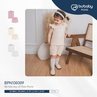 [CHÍNH HÃNG] Bộ quần áo bèo tay cổ polo quần đùi trẻ em Ponie Bu