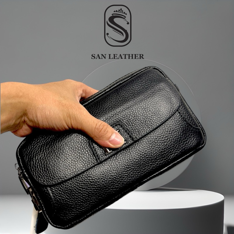 Ví Cầm Tay Khóa Số Da Thật San Leather S0136.