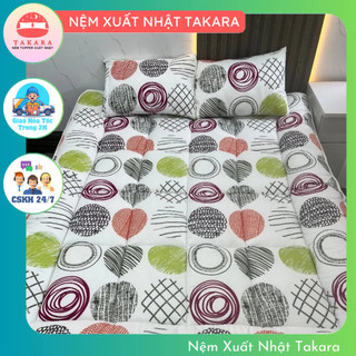 Nệm Topper TAKARA, đệm trải sàn bông dày 6cm, nệm topper gấp gọn đủ size 1mx2m,1m2x2m,1m4,1m6, 1m8, nệm giường ký túc xá