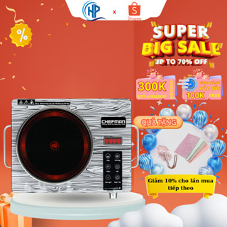 Bếp Hồng Ngoại CHEFMAN - Bếp Không Kén Nồi Với Mặt Kính Cường Lực Siêu Bền - Công Suất Lớn 2200W