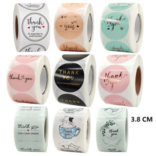 [SIZE TO - NHIỀU MẪU] CUỘN 500 nhãn dãn cảm ơn, sticker thank you, tem tròn thank you, tem cảm ơn nhiều mẫu