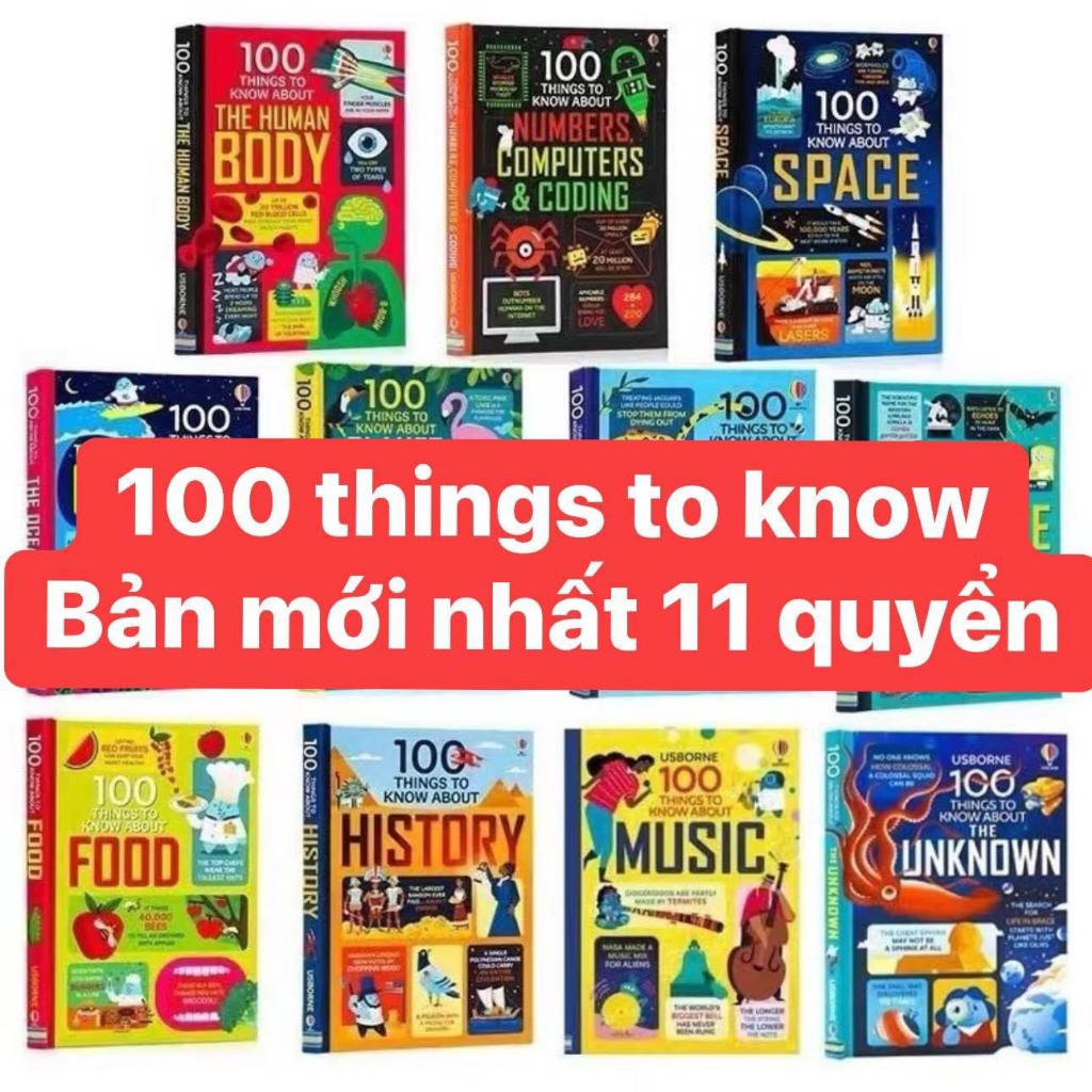 Nhập khẩu- USBORNE - 100 things to know about (11q bìa cứng)