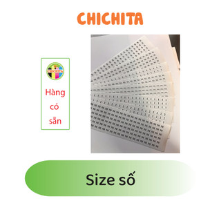 150 tem size số quần áo giầy dép Chichita size 1 cm giá rẻ Có sẵn