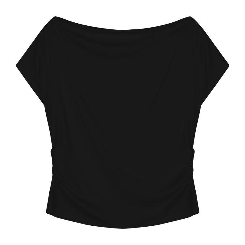 Áo trễ vai nữ cánh rơi áo thun croptop lệch vai chất tăm co giãn kiểu dáng thời trang A185 PANOSI | BigBuy360 - bigbuy360.vn