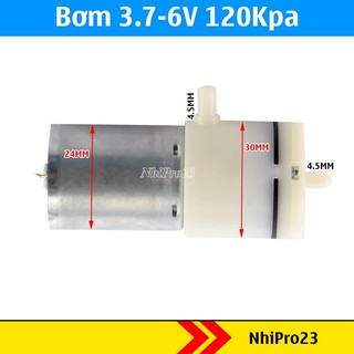 Máy bơm khi oxy mini 3V - 6V 120Kpa mới motor 370 hút chân không bơm khí oxy