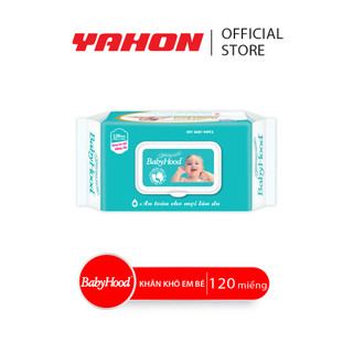 Bao Khăn Khô Em Bé BABYHOOD, 120 Miếng/Bao