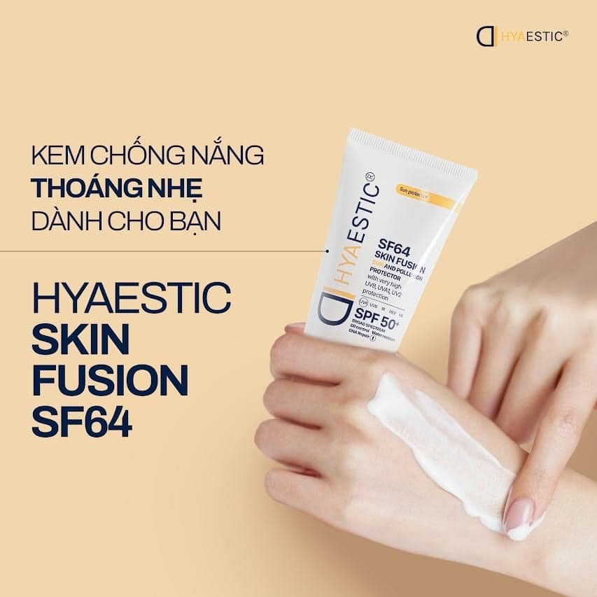 Kem chống nắng Hyaestic Skin Fusion Sun And Pollution SF64 SPF50+ 50ml KCN phổ rộng bảo vệ da tối đa