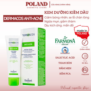 Kem dưỡng da kiềm dầu, giảm mụn, giảm thâm, ngừa khuẩn, ngừa viêm Farmona Dermacos Anti Acne 50ml