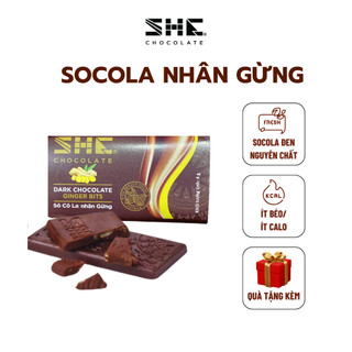 Socola đen nguyên chất nhân gừng đắng nhẹ ngọt ấm thanh 4g SHE Chocolate