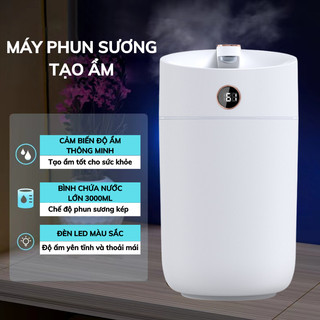 Máy Phun Sương DELADEP Tạo Ẩm Kép Có Màn Hình Hiển Thị Độ Ẩm Phòng Khuếch Tán Tinh Dầu X12, Dung Tích 3000ML MPS10