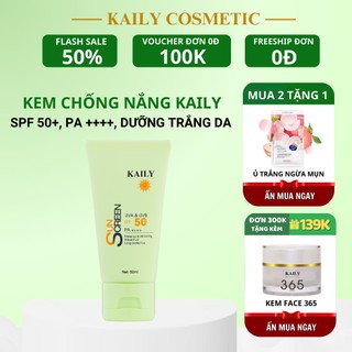 Kem chống nắng kaily - kem chống nắng phổ rộng, kem chống nắng vật lý lai hóa học, kem chống nắng đa năng-kaily cosmetic