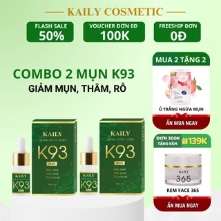 Combo 2 lọ tinh chất mụn k93 - serum giảm mụn thâm, serum giảm mụn - kaily cosmetic